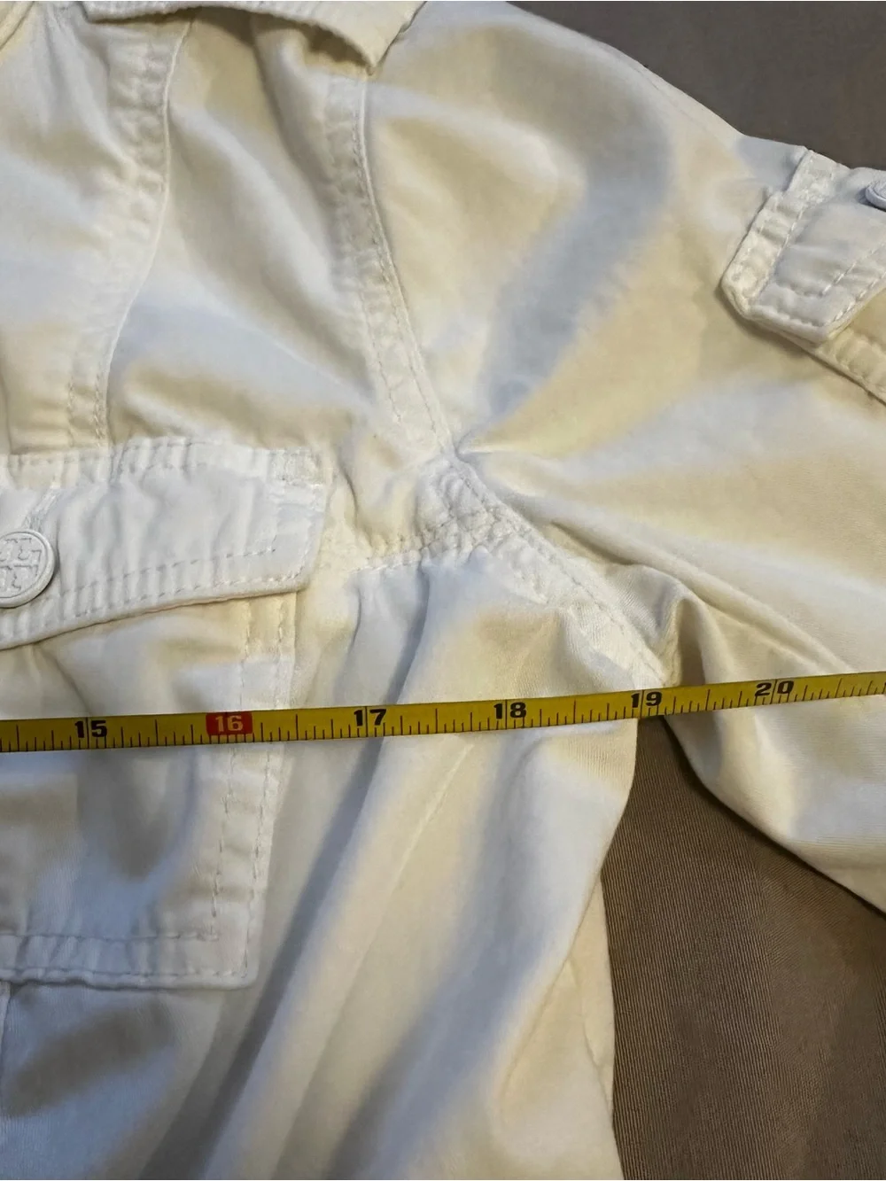 TORY BURCH Women's Sgt. Pepper Jacket Chalk (Ivory) Denim Coat Button Sz M $295